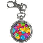 Abstract Cube Colorful  3d Square Pattern Key Chain Watches