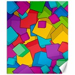 Abstract Cube Colorful  3d Square Pattern Canvas 8  x 10 