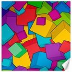 Abstract Cube Colorful  3d Square Pattern Canvas 20  x 20 