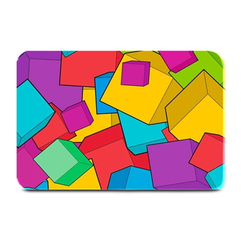 Abstract Cube Colorful  3d Square Pattern Plate Mats from ArtsNow.com 18 x12  Plate Mat