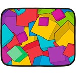 Abstract Cube Colorful  3d Square Pattern Fleece Blanket (Mini)