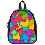 Abstract Cube Colorful  3d Square Pattern School Bag (Small)