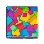 Abstract Cube Colorful  3d Square Pattern Memory Card Reader (Square 5 Slot)
