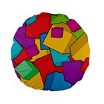 Abstract Cube Colorful  3d Square Pattern Standard 15  Premium Round Cushions