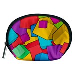 Abstract Cube Colorful  3d Square Pattern Accessory Pouch (Medium)