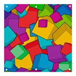 Abstract Cube Colorful  3d Square Pattern Banner and Sign 3  x 3 
