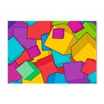 Abstract Cube Colorful  3d Square Pattern Crystal Sticker (A4)
