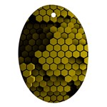 Yellow Hexagons 3d Art Honeycomb Hexagon Pattern Ornament (Oval)