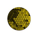 Yellow Hexagons 3d Art Honeycomb Hexagon Pattern Magnet 3  (Round)