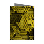 Yellow Hexagons 3d Art Honeycomb Hexagon Pattern Mini Greeting Cards (Pkg of 8)