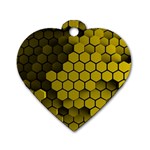 Yellow Hexagons 3d Art Honeycomb Hexagon Pattern Dog Tag Heart (Two Sides)