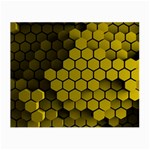 Yellow Hexagons 3d Art Honeycomb Hexagon Pattern Small Glasses Cloth (2 Sides)