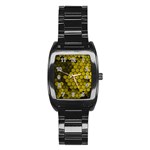 Yellow Hexagons 3d Art Honeycomb Hexagon Pattern Stainless Steel Barrel Watch