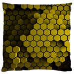 Yellow Hexagons 3d Art Honeycomb Hexagon Pattern Standard Premium Plush Fleece Cushion Case (One Side)
