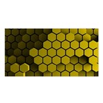 Yellow Hexagons 3d Art Honeycomb Hexagon Pattern Satin Shawl 45  x 80 