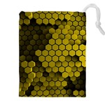 Yellow Hexagons 3d Art Honeycomb Hexagon Pattern Drawstring Pouch (4XL)