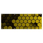 Yellow Hexagons 3d Art Honeycomb Hexagon Pattern Banner and Sign 8  x 3 