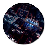 Fractal Cube 3d Art Nightmare Abstract Round Mousepad