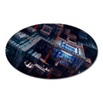Fractal Cube 3d Art Nightmare Abstract Oval Magnet