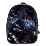 Fractal Cube 3d Art Nightmare Abstract School Bag (XL)