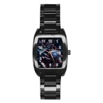 Fractal Cube 3d Art Nightmare Abstract Stainless Steel Barrel Watch
