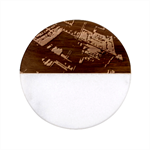 Fractal Cube 3d Art Nightmare Abstract Classic Marble Wood Coaster (Round) 