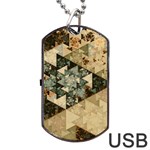 Triangle Geometry Colorful Fractal Pattern Dog Tag USB Flash (Two Sides)