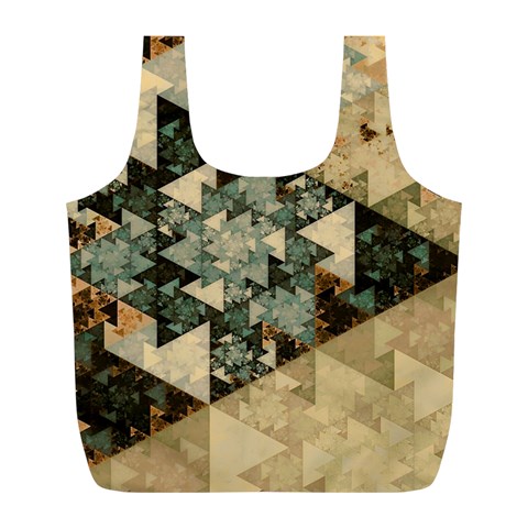Triangle Geometry Colorful Fractal Pattern Full Print Recycle Bag (L) from ArtsNow.com Front