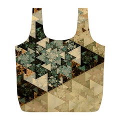 Triangle Geometry Colorful Fractal Pattern Full Print Recycle Bag (L) from ArtsNow.com Back