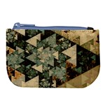 Triangle Geometry Colorful Fractal Pattern Large Coin Purse