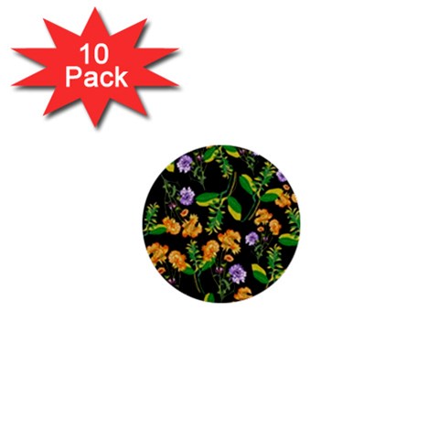 Flowers Pattern Art Floral Texture 1  Mini Buttons (10 pack)  from ArtsNow.com Front