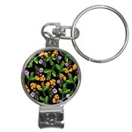 Flowers Pattern Art Floral Texture Nail Clippers Key Chain