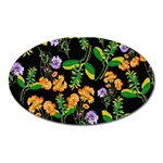 Flowers Pattern Art Floral Texture Oval Magnet