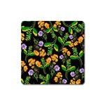 Flowers Pattern Art Floral Texture Square Magnet