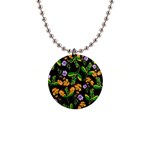 Flowers Pattern Art Floral Texture 1  Button Necklace