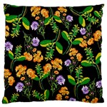 Flowers Pattern Art Floral Texture Large Premium Plush Fleece Cushion Case (One Side)