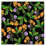 Flowers Pattern Art Floral Texture Square Satin Scarf (36  x 36 )