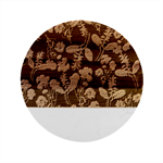 Flowers Pattern Art Floral Texture Marble Wood Coaster (Round)