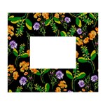 Flowers Pattern Art Floral Texture White Wall Photo Frame 5  x 7 