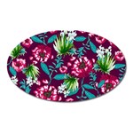 Flowers Pattern Art Texture Floral Oval Magnet