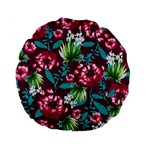 Flowers Pattern Art Texture Floral Standard 15  Premium Round Cushions