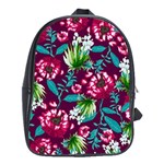 Flowers Pattern Art Texture Floral School Bag (XL)