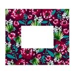 Flowers Pattern Art Texture Floral White Wall Photo Frame 5  x 7 