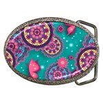 Floral Pattern Abstract Colorful Flow Oriental Spring Summer Belt Buckles
