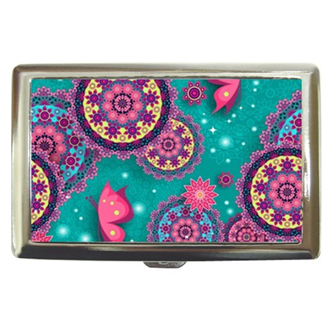 Floral Pattern Abstract Colorful Flow Oriental Spring Summer Cigarette Money Case from ArtsNow.com Front