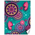 Floral Pattern Abstract Colorful Flow Oriental Spring Summer Canvas 18  x 24 