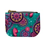 Floral Pattern Abstract Colorful Flow Oriental Spring Summer Mini Coin Purse