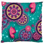 Floral Pattern Abstract Colorful Flow Oriental Spring Summer Large Cushion Case (Two Sides)