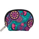 Floral Pattern Abstract Colorful Flow Oriental Spring Summer Accessory Pouch (Small)