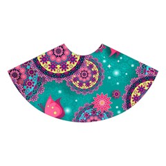 Floral Pattern Abstract Colorful Flow Oriental Spring Summer Midi Sleeveless Dress from ArtsNow.com Skirt Front
